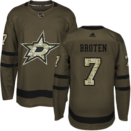 Adidas Stars #7 Neal Broten Green Salute to Service Stitched NHL Jersey