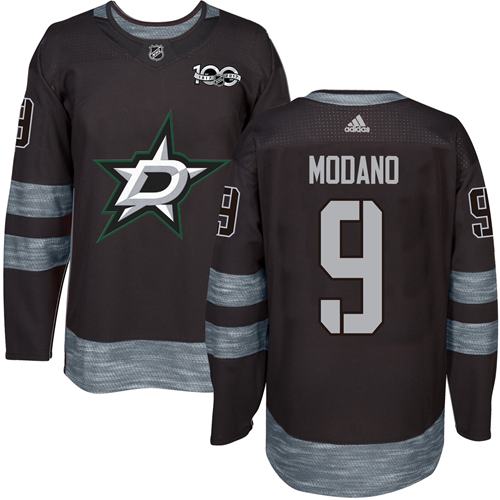 Adidas Stars #9 Mike Modano Black 1917-2017 100th Anniversary Stitched NHL Jersey