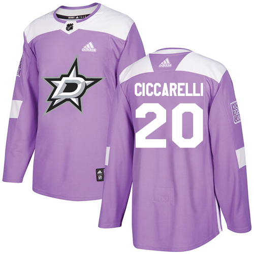 Adidas Stars #20 Dino Ciccarelli Purple Authentic Fights Cancer Stitched NHL Jersey