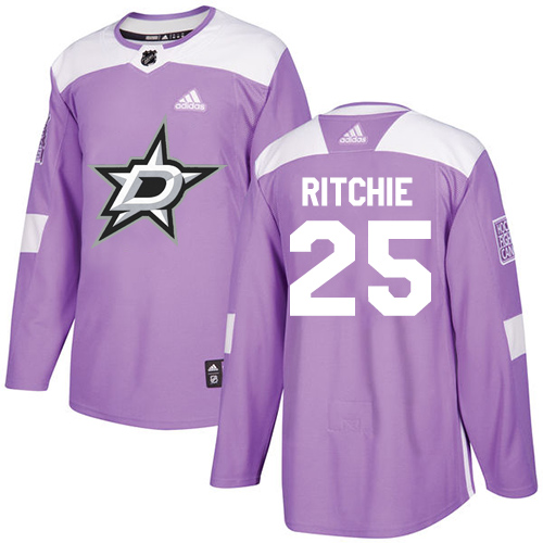 Adidas Stars #25 Brett Ritchie Purple Authentic Fights Cancer Stitched NHL Jersey