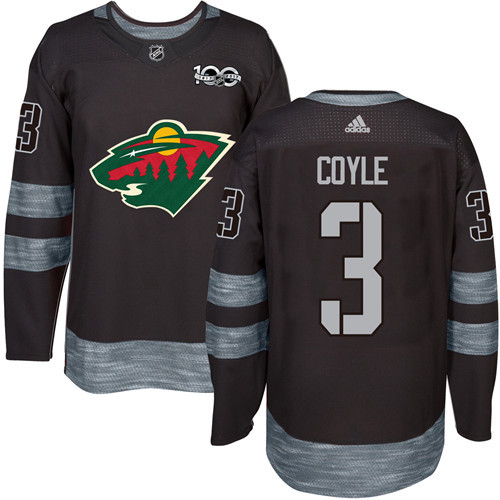Adidas Wild #3 Charlie Coyle Black 1917-2017 100th Anniversary Stitched NHL Jersey