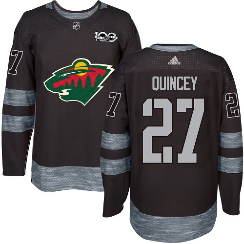 Adidas Wild #27 Kyle Quincey Black 1917-2017 100th Anniversary Stitched NHL Jersey