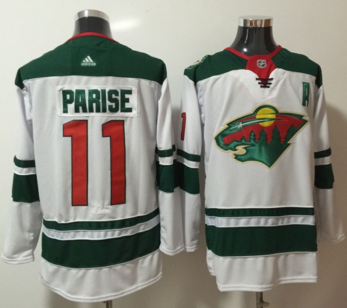 Adidas Wild #11 Zach Parise White Road Authentic Stitched NHL Jersey