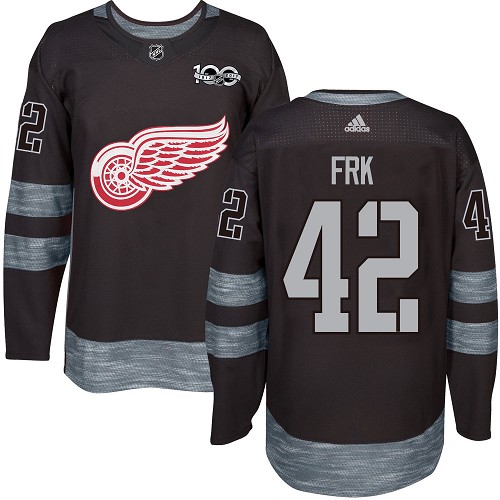 Adidas Red Wings #42 Martin Frk Black 1917-2017 100th Anniversary Stitched NHL Jersey