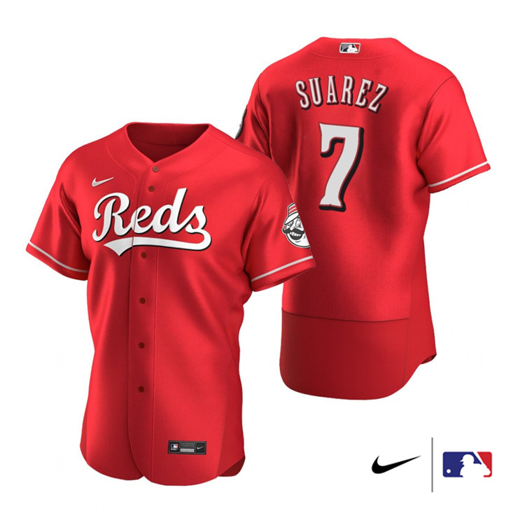 Nike Men #7 Eugenio Suarez Cincinnati Reds Baesball Jerseys Sale-Scarlet