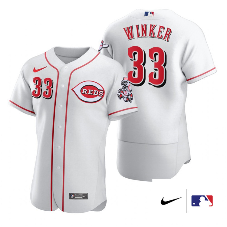 Nike Men #33 Jesse Winker Cincinnati Reds Authentics Baesball Jerseys Sale-White