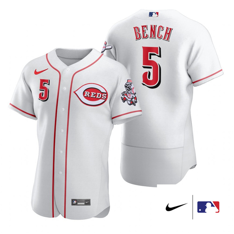 Nike Men #5 Johnny Bench Cincinnati Reds Authentics Baesball Jerseys Sale-White