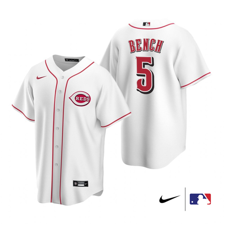 Nike Men #5 Johnny Bench Cincinnati Reds Baesball Jerseys Sale-White