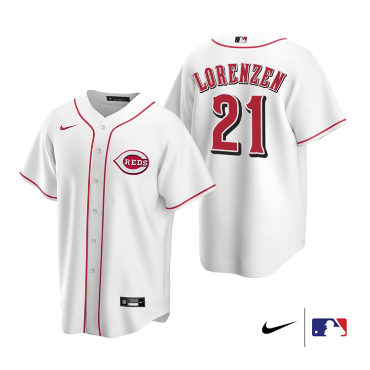 Nike Men #21 Michael Lorenzen Cincinnati Reds Baesball Jerseys Sale-White