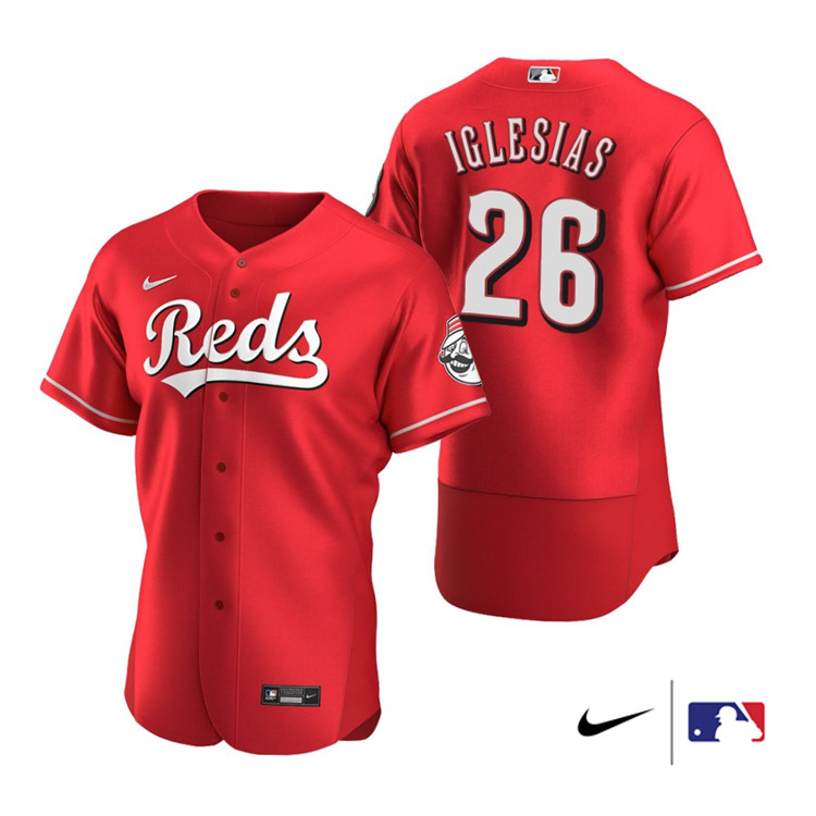 Nike Men #26 Raisel Iglesias Cincinnati Reds Baesball Jerseys Sale-Scarlet