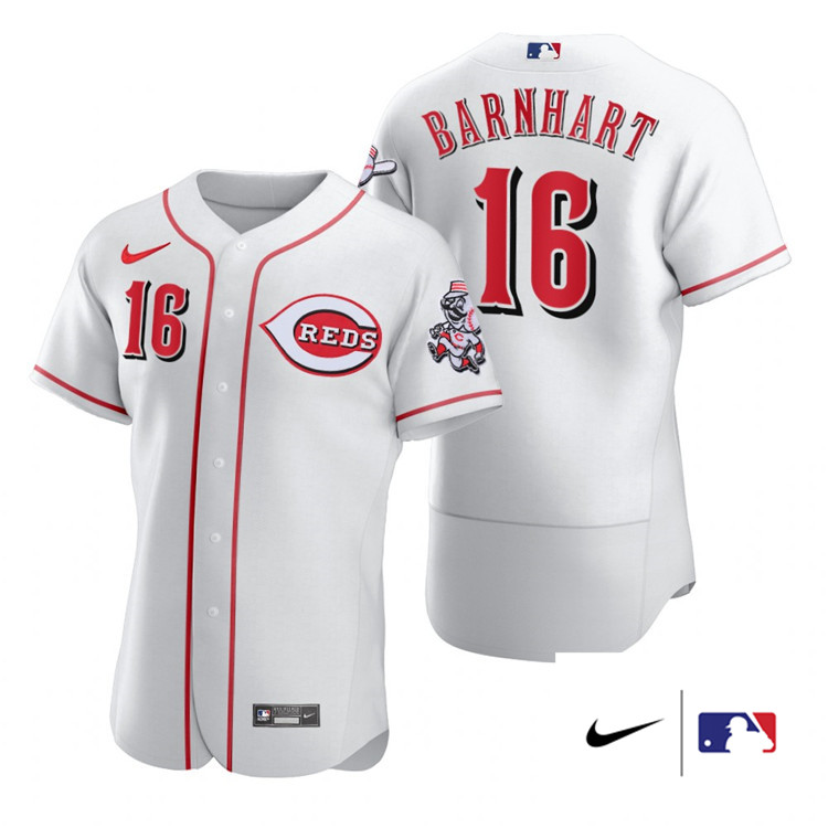 Nike Men #16 Tucker Barnhart Cincinnati Reds Authentics Baesball Jerseys Sale-White