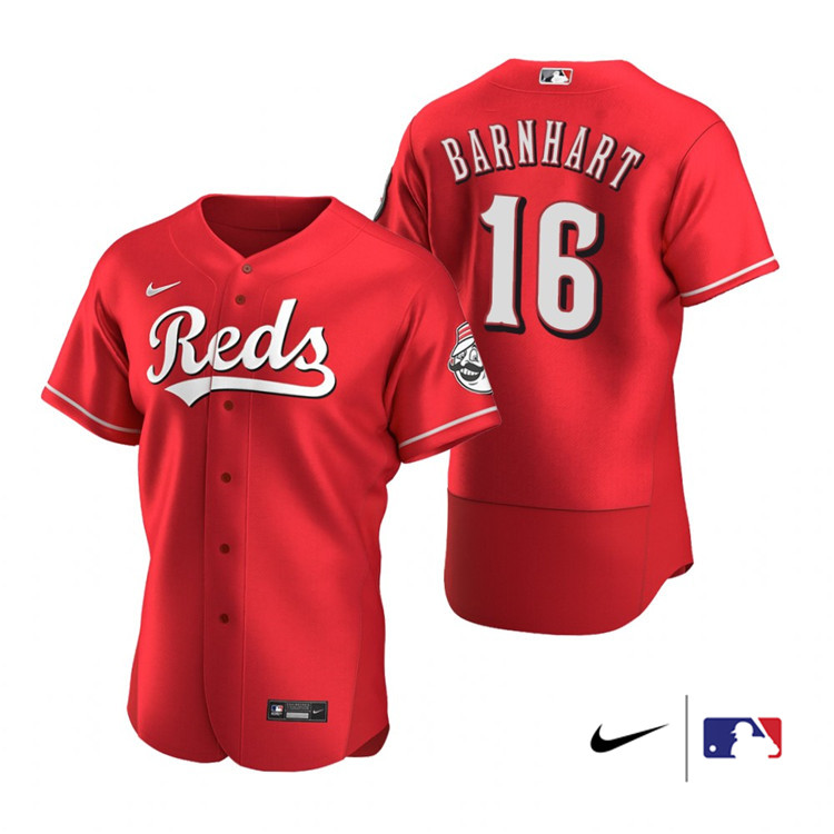 Nike Men #16 Tucker Barnhart Cincinnati Reds Baesball Jerseys Sale-Scarlet