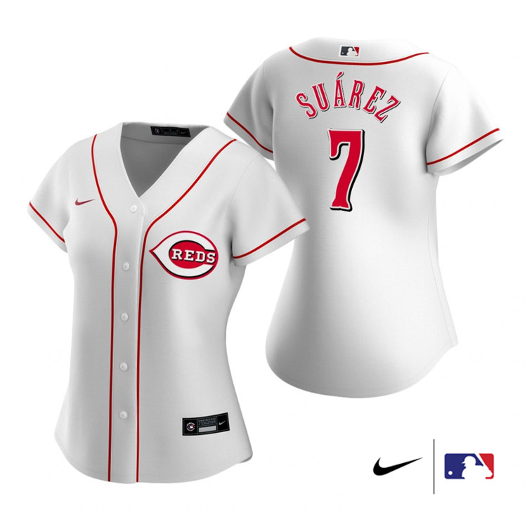 Nike Women #7 Eugenio Suarez Cincinnati Reds Baesball Jerseys Sale-White