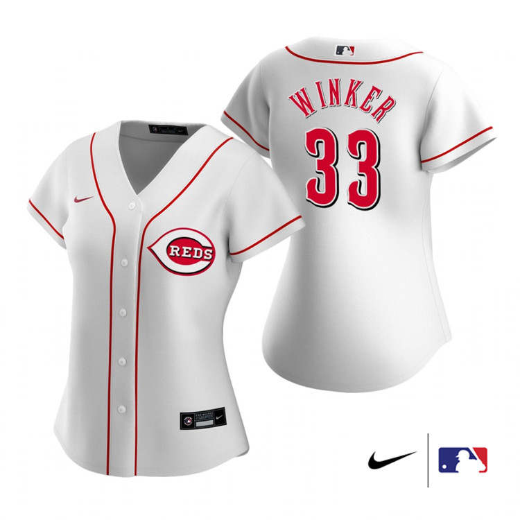 Nike Women #33 Jesse Winker Cincinnati Reds Baesball Jerseys Sale-White