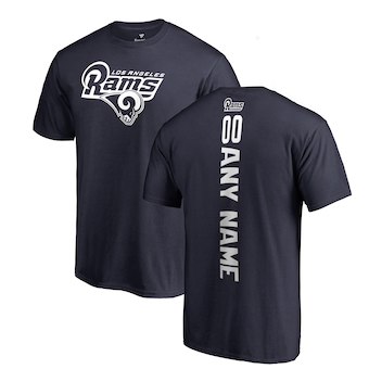 Los Angeles Rams Pro Line Navy 00 Personalized Backer T-Shirt