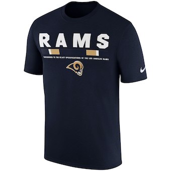 Los Angeles Rams Navy Sideline Legend Staff Performance T-Shirt