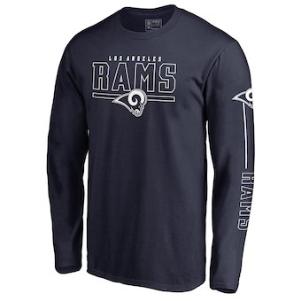 Los Angeles Rams NFL Pro Line by Fanatics Branded Navy Front Line Long Sleeve T-Shirt