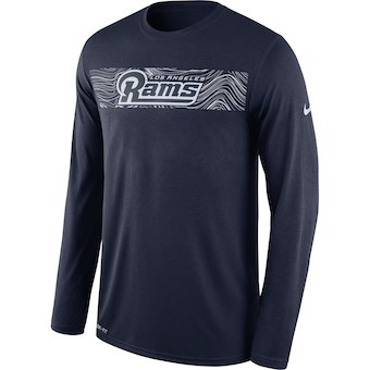 Los Angeles Rams Navy Sideline Seismic Legend Long Sleeve T-Shirt