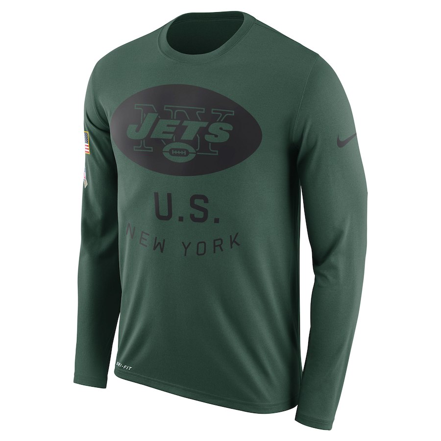 New York Jets Salute To Service Sideline Legend Performance Long Sleeve T-Shirt Green