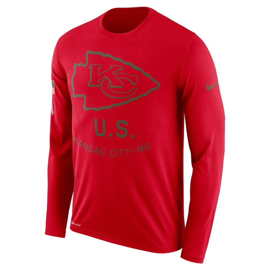 San Francisco 49ers Salute To Service Sideline Legend Performance Long Sleeve T-Shirt Scarlet