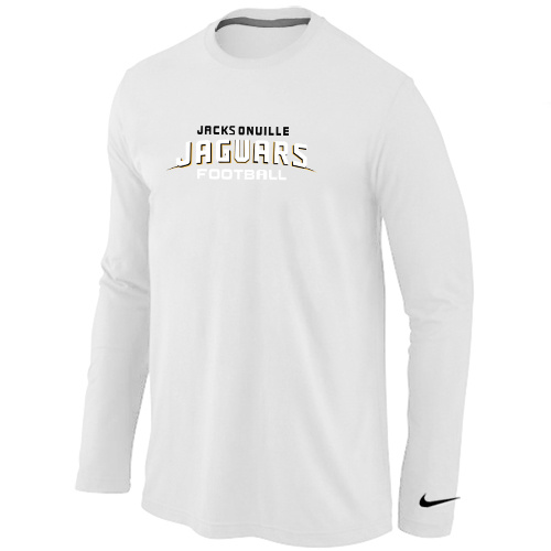 Jacksonville Jaguars Authentic font Long Sleeve T-Shirt White