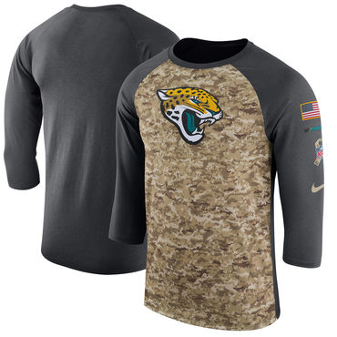 Jacksonville Jaguars Camo Anthracite Salute to Service Sideline Legend Performance Three-Quarter Sle