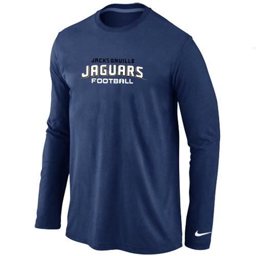 Jacksonville Jaguars Authentic font Long Sleeve T-Shirt D.Blue