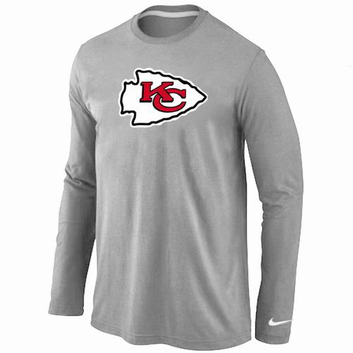 Kansas City Chiefs Logo Long Sleeve T-Shirt Grey