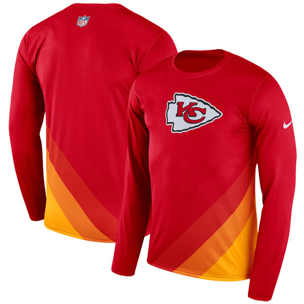 Kansas City Chiefs Red Sideline Legend Prism Performance Long Sleeve T-Shirt