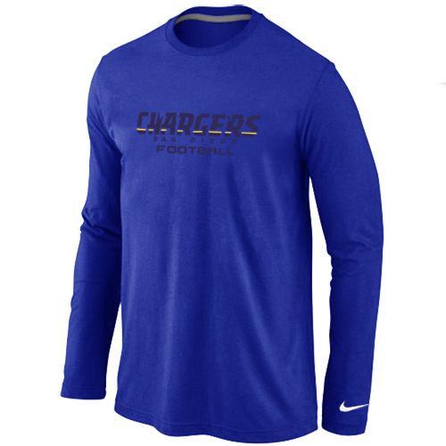 San Diego Chargers Authentic font Long Sleeve T-Shirt blue