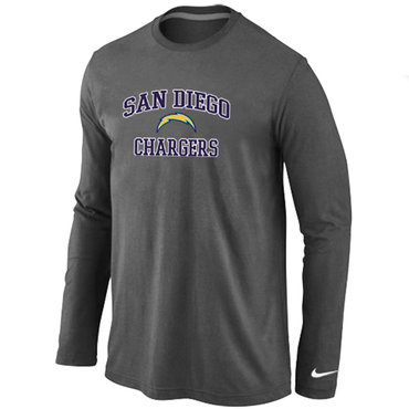 San Diego Chargers Heart & Soul Long Sleeve T-Shirt D.Grey