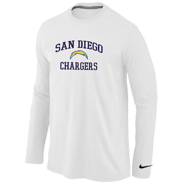 San Diego Chargers Heart & Soul Long Sleeve T-Shirt White