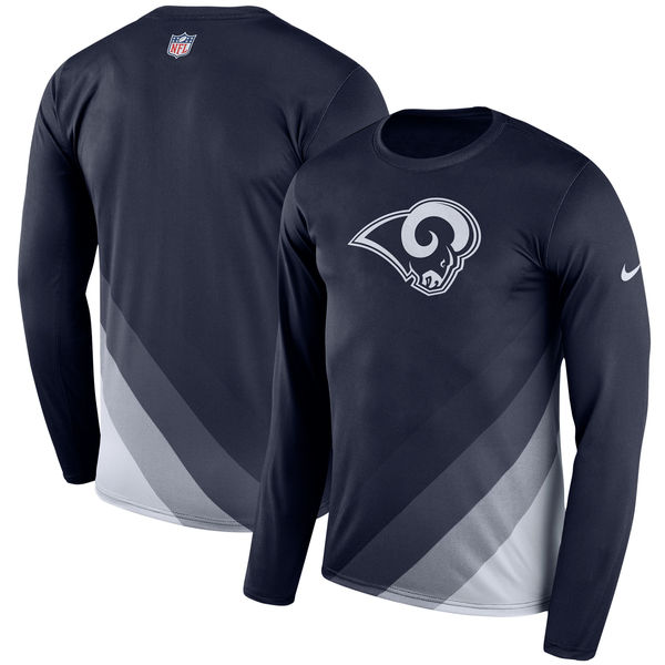 Los Angeles Rams Navy Sideline Legend Prism Performance Long Sleeve T-Shirt