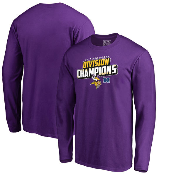 Minnesota Vikings NFL Pro Line by Fanatics Branded 2017 NFC North Division Champions Long Sleeve T S