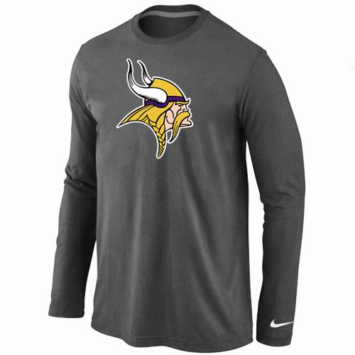 Minnesota Vikings Logo Long Sleeve T-Shirt D.Grey