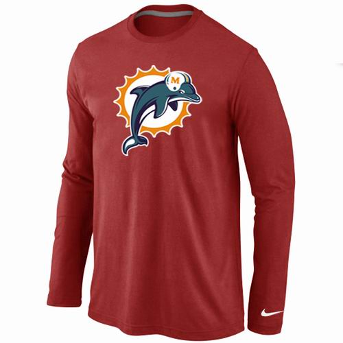 Miami Dolphins Logo Long Sleeve T-Shirt RED