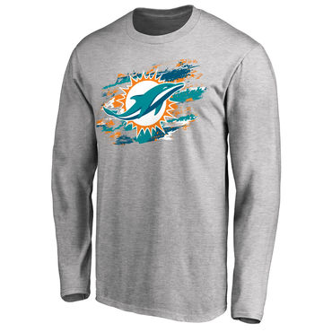 Miami Dolphins NFL Pro Line Ash True Colors Long Sleeve T-Shirt