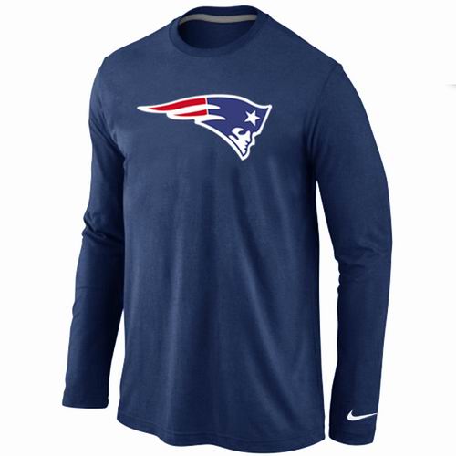 New England Patriots Logo Long Sleeve T-Shirt D.Blue