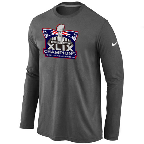 New England Patriots Majestic D.Grey Super Bowl XLIX Champion Mark Long Sleeve T-Shirts