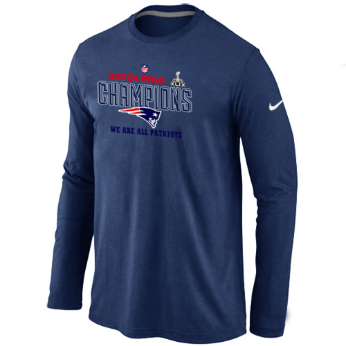 New England Patriots Majestic D.Blue Super Bowl XLIX Long Sleeve T-Shirts