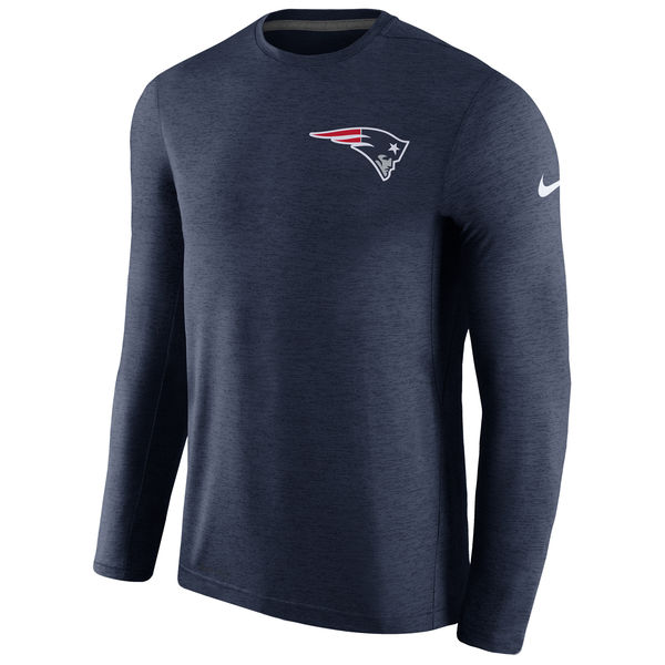 New England Patriots Navy Coaches Long Sleeve Performance T-Shirt