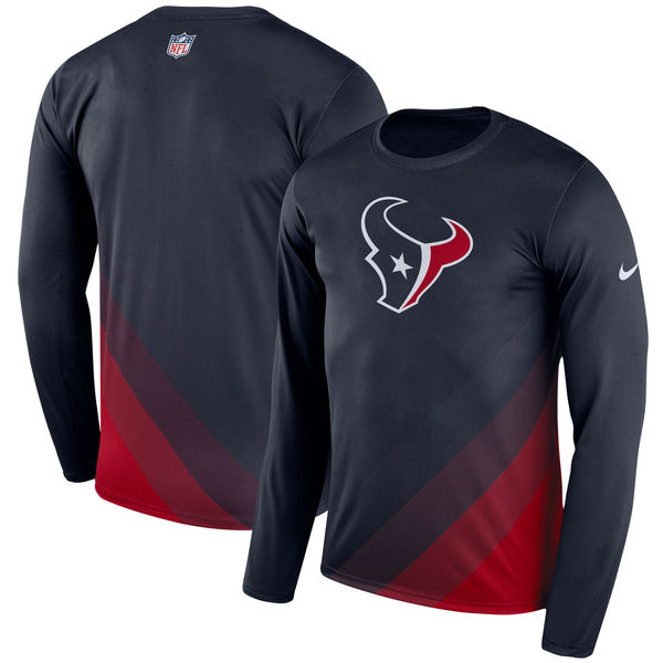 Houston Texans Navy Sideline Legend Prism Performance Long Sleeve T-Shirt