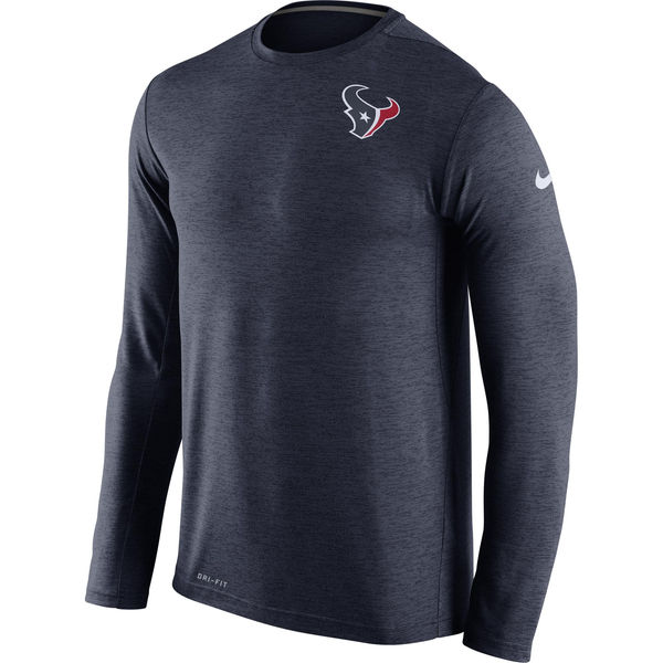 Houston Texans Navy Dri FIT Touch Long Sleeve Performance T-Shirt