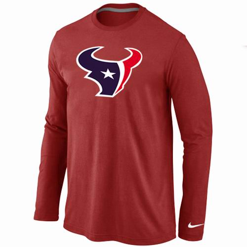 Houston Texans Logo Long Sleeve T-Shirt RED