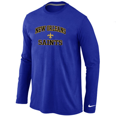 New Orleans Saints Heart & Soul Long Sleeve T-Shirt Blue