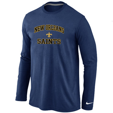 New Orleans Saints Heart & Soul Long Sleeve T-Shirt D.Blue