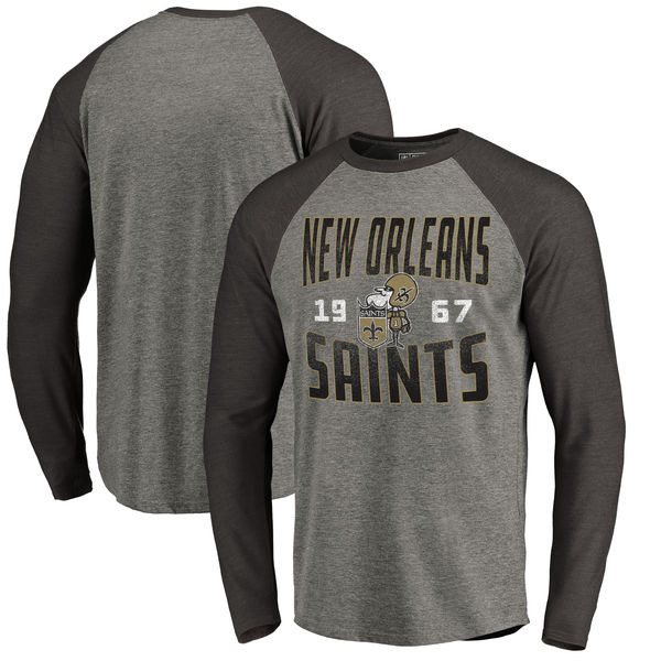 New Orleans Saints NFL Pro Line by Fanatics Branded Timeless Collection Antique Stack Long Sleeve Tr