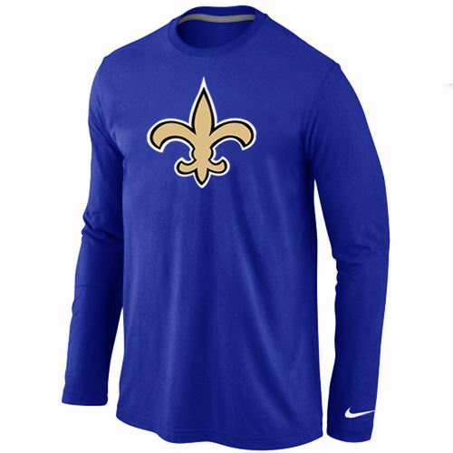 New Orleans Saints Logo Long Sleeve T-Shirt BLUE