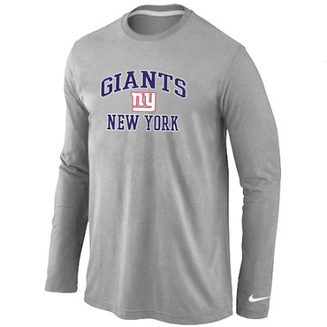 New York Giants Heart & Soul Long Sleeve T-Shirt Grey