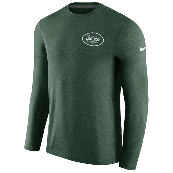 New York Jets Green Coaches Long Sleeve Performance T-Shirt